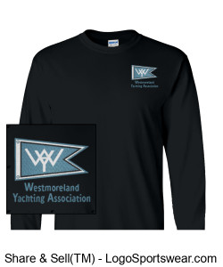 Black Athletic Long Sleeve T-shirt Embroidered Logo Design Zoom